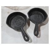 2 CAST IRON THE OLD MILL PIGEON FORGE SKILLETS 4"
