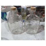 2 VTG GLASS SYRUP  BOTTLES