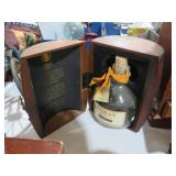 TYRAT RUM BOTTLE AND WOOD BARRELL/ BOX