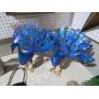 PAIR OF METAL PEACOCKS