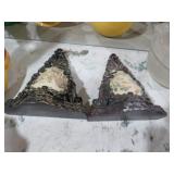 PAIR OF RESIN WALL SHELVES COTTAGE SCENE