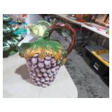 ITALIAN POTTERY GRAPE PITCHER