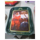 METAL COCA COLA SANTA SERVING TRAY