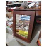 WOOD FOLDING BEVELED SHAVING MIRROR