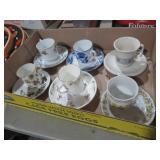 COLLECTION OF HANDPAINTED TEACUPS & SAUCERS
