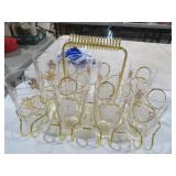 MC FEDERAL GLASS GOLD LEAF GLASSES/HOLDER