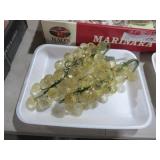 PAIR VTG LIGHT AMBER/YELLOW ACRYLIC GRAPES