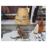 DEER ANTLER LAMP WITH SHADE