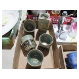 VTG OTAGIRI JAPAN SOMAYAKI TEACUPS & CANDLEHOLDER