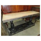 SOLID WOOD DBL PEDESTAL ENTRY/SOFA TABLE