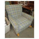 ASHLEY FURN. CLOTH WOOD FRAME ROCKER