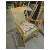 VTG SOLID WOOD ANTIQUE ROCKER PAD. SEAT & BACK