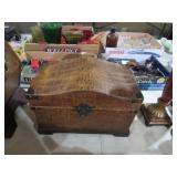 DECORATIVE STORAGE BOX W/ BRASS TRIMMINGS