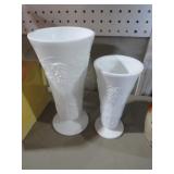 INDIANA GLASS HARVEST GRAPE MILKGLASS VASES