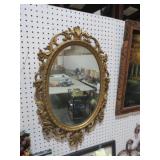 VTG OVAL SCROLL FRAMED MIRROR