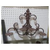 METAL 4 CANDLE SCROLL WORK WALL SCONCE