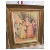 WOOD FRAMED VICTORIAN GIRL PRINT