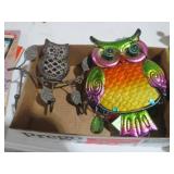 TIN AND CAST IRON OWLS