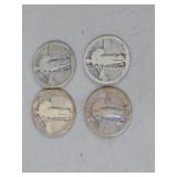 4 WALKING LIBERTY QUARTERS 90% SILVER