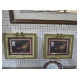 PAIR OF GOLD FRAMED ROOSTER PRINTS