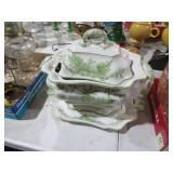 HANDPAINTED SOUP TUREEN WITH DRIP PLATE