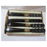ONYX , BONE & BRASS BUTTER/CHEESE KNIVES