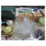 VTG ARLINGTON GLASS PUNCHBOWL SET