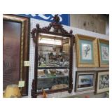 ORNATE CARVED BEVELED WALL MIRROR