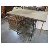 SEWING MACHINE BASE WITH WOOD TOP TABLE