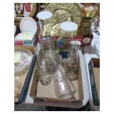 VTG MILK,JUICE&SALAD DRESSING GLASS CONTAINERS