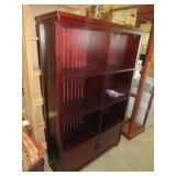 CHERRY FINISH 2 DO. ADJ SHELF BOOKCASE
