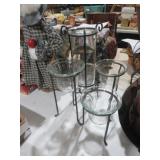 COLLECTION OF GLASS VOTIVE CANDLES W/METAL HOLDERS