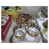 VTG FEDERAL GLASS GOLD/BLK LAURELL LEAF GLASSES