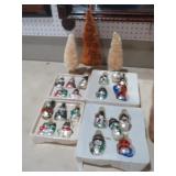ALL GLASS ORNAMENTS & BRUSH TREES