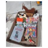 COLLECTION OF CHILDRENS BOOKS, FIGURINES, TOYS