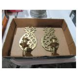 PAIR BRASS PINEAPPLE WALL SCONCES