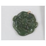 JADE BUDDHA PENDANT 2/ 10KT GOLD BEZEL