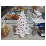 WHITE CERAMIC CHRISTMAS 15" TALL