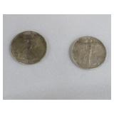 1943, 1945 WALKING LIBERTY HALF DOLLARS 90% SILVER