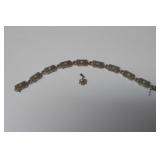 STERLING & DIAMOND PENDANT & STERLING BRACELET