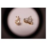 (2) 14K GOLD & DIAMOND PENDANTS - .9 GRAMS
