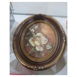 OVAL OIL STILL LIFE PAINTING