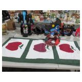 HANDSTITCHED APPLE QUILT & HANDMADE BASKET