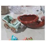MID CENTURY CAR & CORNUCOPIA PLANTERS