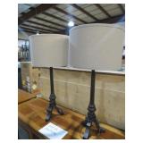 PAIR OF NICE METAL TABLE LAMP WITH SHADES