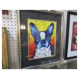 FRAMED SCHUMAN BOSTON TERRIER
