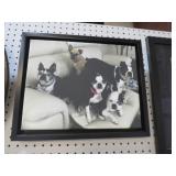 FRAMED BOSTON TERRIERS ON CANVAS