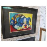 FRAMED & MATTED SCHUMAN BOSTON TERRIER