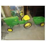 HEAVY METAL CHILDS RIDE ON TRACTOR W/ TRAILER