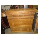 SOLID OAK 3 PC STACKABLE MAP CHEST